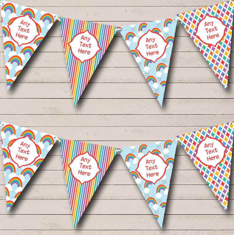 Rainbow Bright Personalised Children's Birthday Party Bunting